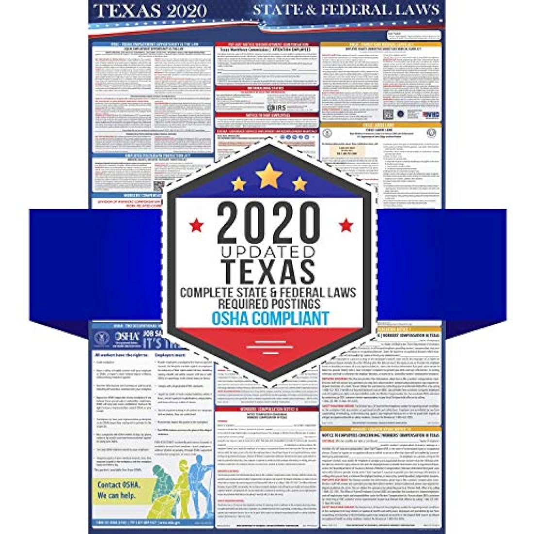 Póster laminado ley federal del trabajo del Estado de Texas 