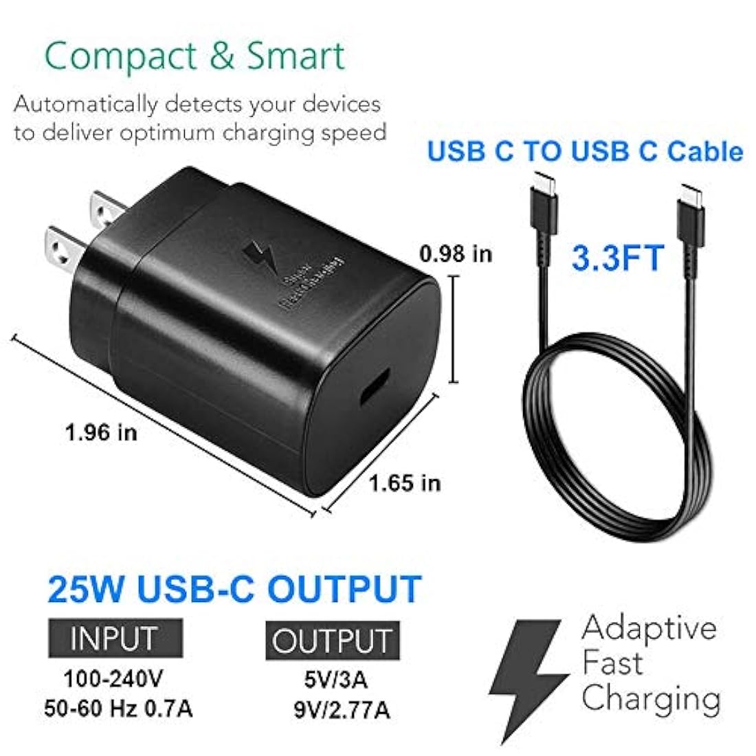 Samsung USB-C Cargador de pared de carga súper rápida