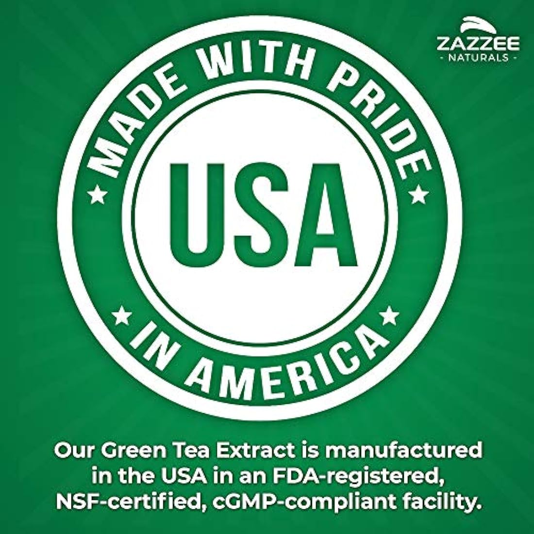 Extracto de té verde Zazzee, 150 cápsulas vegetales