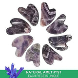 Gua Sha - Herramienta de masaje, tablero de guasha de amatista para cara y cuerpo, piedra de jade natural Gua Sha, masajeador facial para terapia de acupuntura tradicional, herramientas diarias antienvejecimiento para la salud y el cuidado de la piel