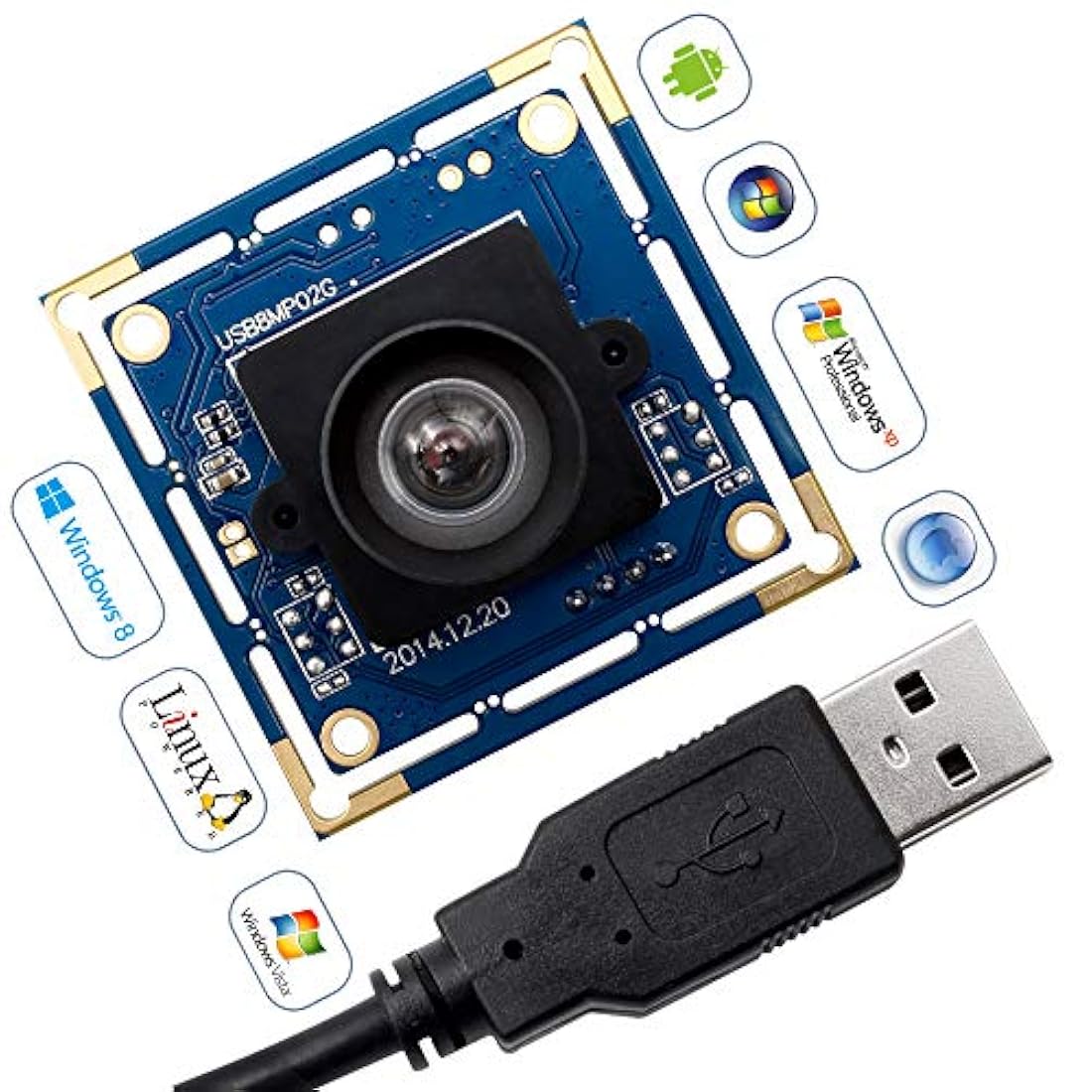 Cámara web USB- Android Mini cámaras web de 8 megapíxeles