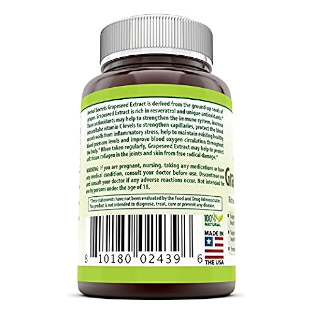 Herbal Secrets Extracto de semilla de uva 400mg, 1