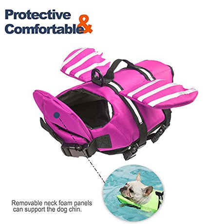 Chaleco salvavidas para perros, chaleco salvavidas para perros, chaleco salvavidas con asa para natación, piscina, playa, canotaje, para cachorros pequeños, medianos y grandes