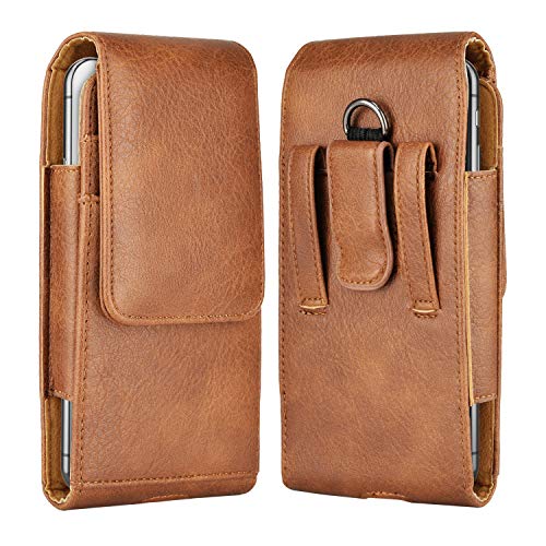 Takfox Funda de teléfono para Samsung Galaxy Note 20 S22 Ultra S21+ S20 FE S10 S9 A02s A03s A12 A13 A32 A42 A52 A51 A71 5G A01, Note 10 9 J7 Funda de piel para cinturón de teléfono celular Marrón Marrón