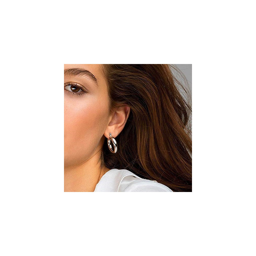 Aretes con poste de plata hipoalergénicas para mujeres