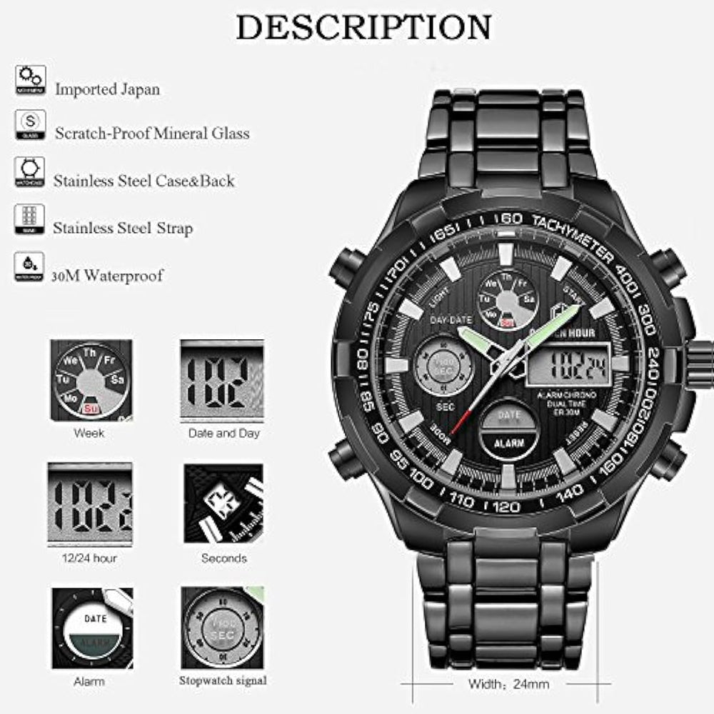 Relojes deportivos analógicos de cuarzo digital para hombre