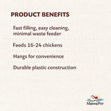 Comedero para aves de corral con colgante de plástico