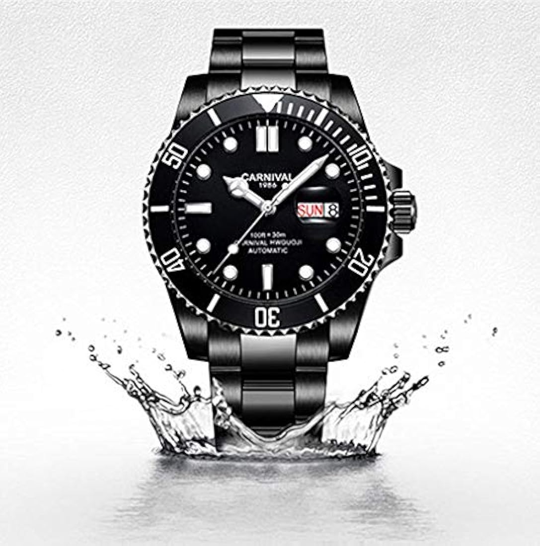 Reloj automático para hombre con bisel clásico analógico