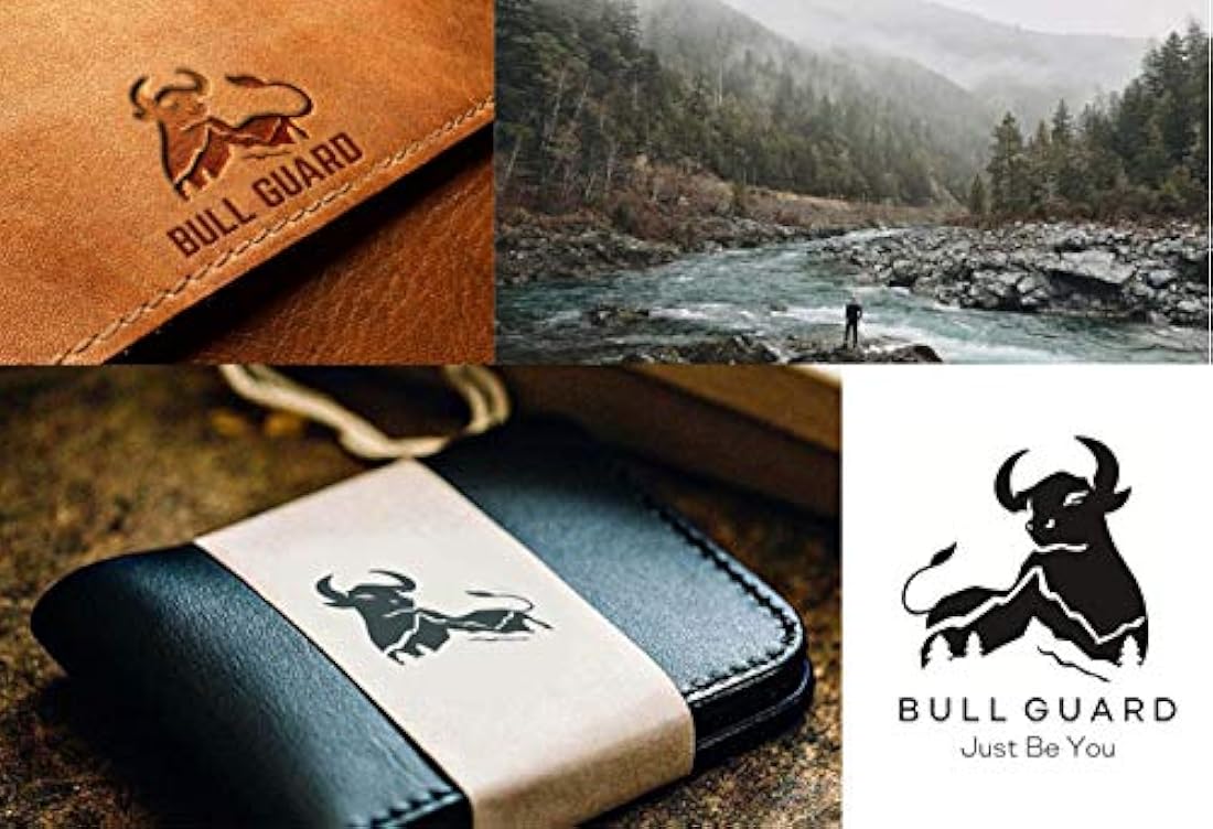 Bull Guard RFID billeteras de piel auténtica para hombre