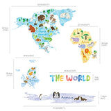 Pegatinas de pared de mapa del mundo para niños DECOWALL