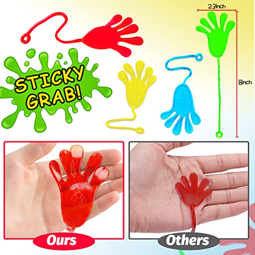 40 piezas de manos adhesivas para niños, caja de tesoros elástica, juguete para el aula, premio, estudiantes, sensorial, caja de premios a granel, relleno de cofre, palo, suministros para fiesta de mano, regalo para niños y niñas