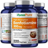 Benfotiamine 300 mg 180 cápsulas vegetales veganas