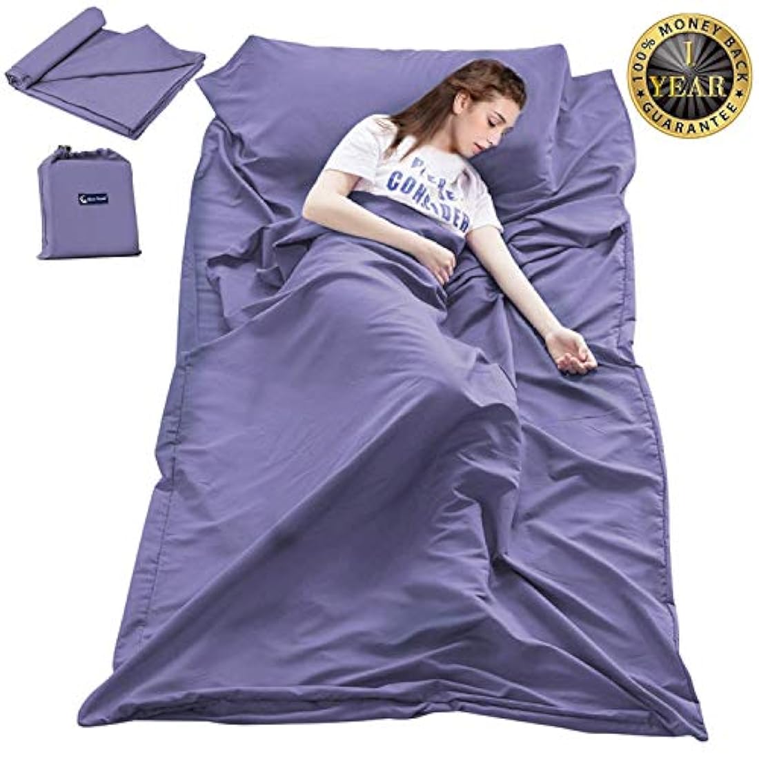Saco de dormir para viaje, camping, ligero, compacto