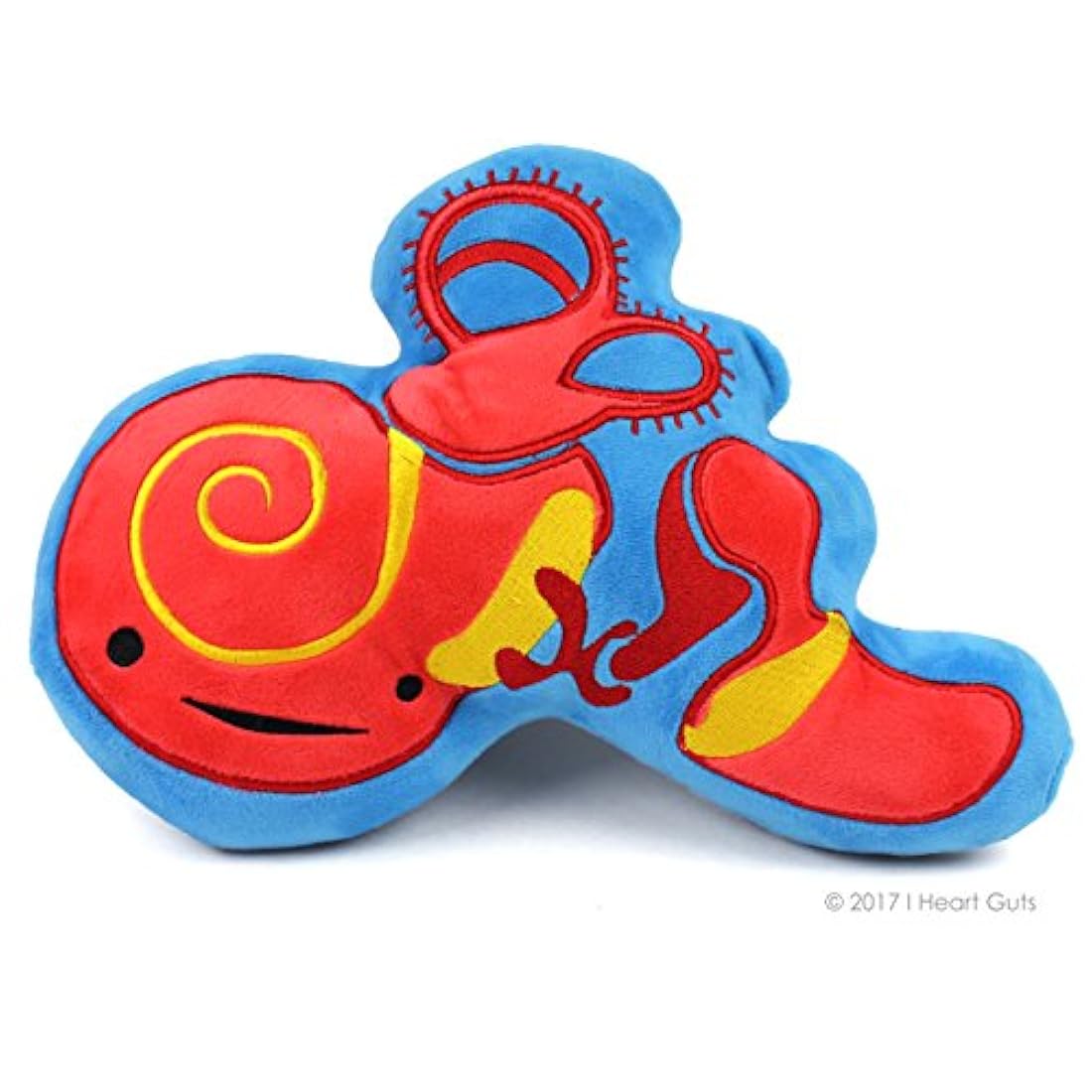 Peluche de Oido interno color azul-rojo. I Heart Guts