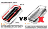 COOLQO - Funda transparente de silicona de cuerpo completo 360º a prueba de golpes, compatible con iPhone 12 / iPhone 12 Pro de 6.1 pulgadas [con 2 protectores de pantalla de vidrio templado], rojo