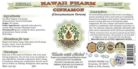 Extracto de líquido, canela Suplemento de hierbas naturales