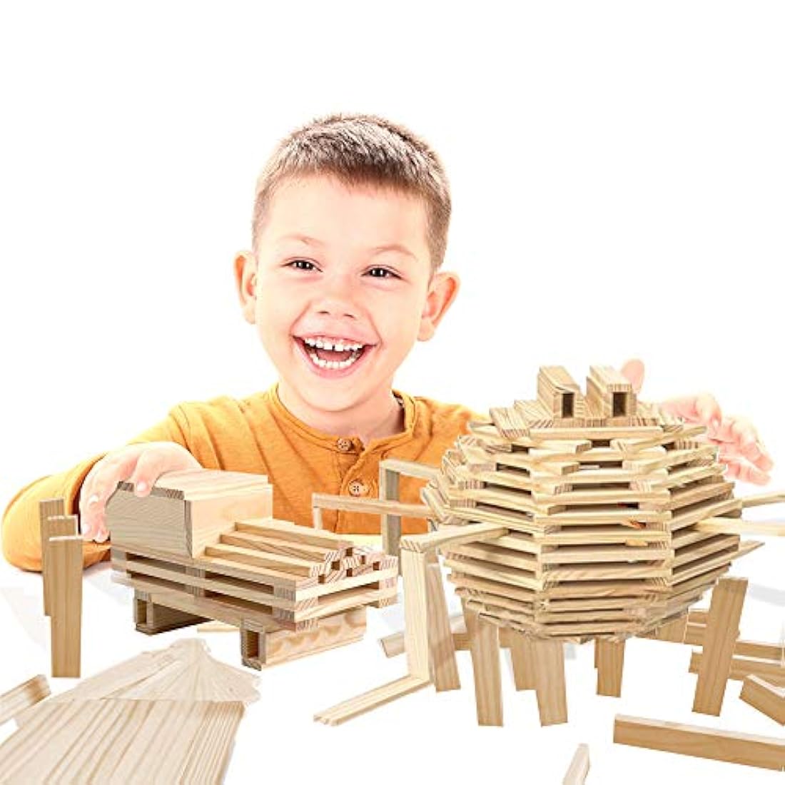 Juguetes STEM para niños 100 piezas de tablones de madera
