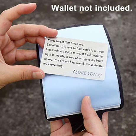 Tarjetas de acero inoxidable grabadas con cartera