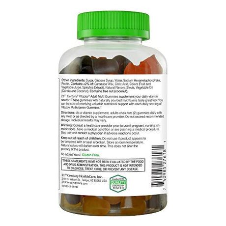Siglo XXI vitajoy Multi Gummies Plus extra C, Naranja, cereza y fresa, 120 contar con, 27618, Regular, 1, 1