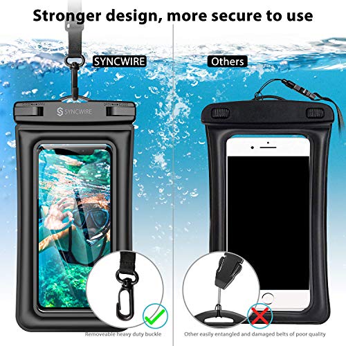Syncwire Funda impermeable para teléfono, paquete de 2 fundas impermeables IPX8 universales para iPhone 13, 12 Pro Max SE2, 11 Pro XR X 8, 7, 6s Plus, Galaxy S21 S10 Note 10 Google Pixel hasta 7 pulgadas