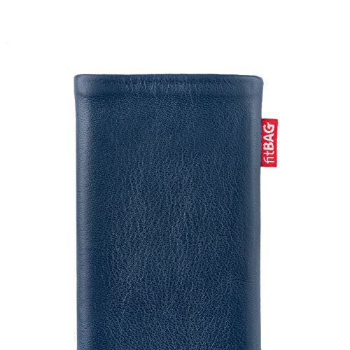 fitBAG Beat Blue - Funda personalizada para Samsung Galaxy S22 Ultra | Fabricada en Alemania | Funda de piel fina de napa con forro de microfibra para limpieza de pantallas