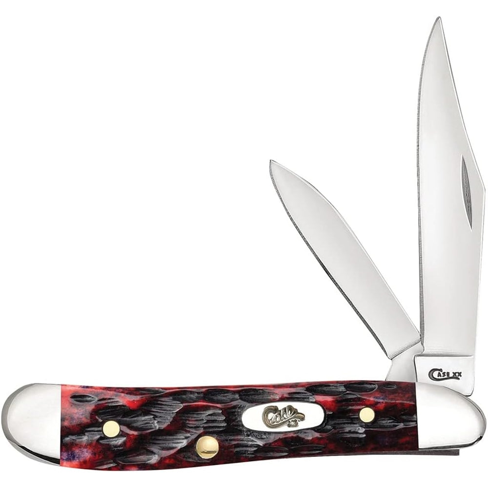Cuchillo de bolsillo de cacahuete hueso carmesí