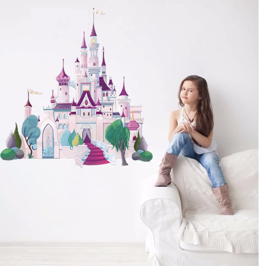 Runtoo Vinilos de Pared Castillo para Niñas Decoración Infantil