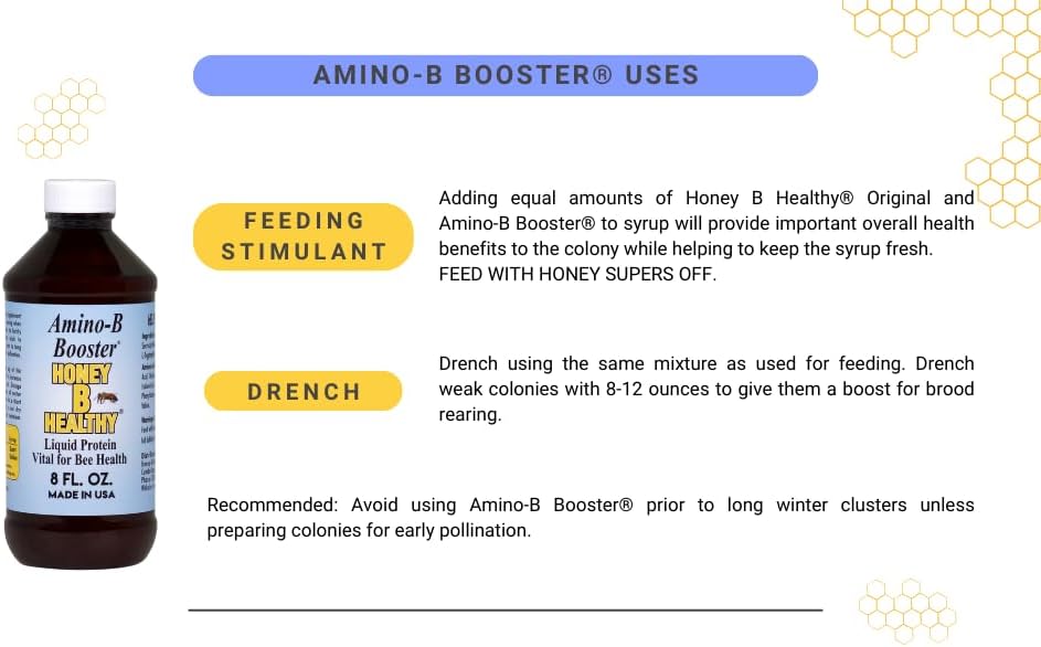 Amino-B Booster 8 oz. - Proteína líquida para salud de abejas