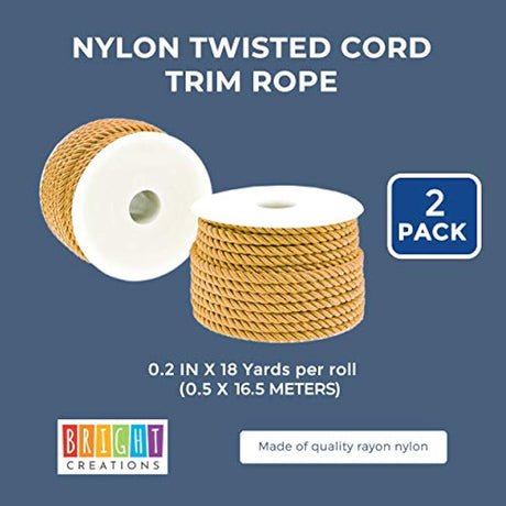 Cuerda trenzada de nailon para cordel de 18 yardas oro