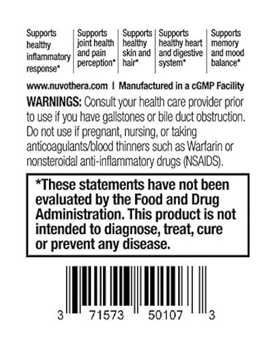 Nuvothera Super Micronizado Tumeric95% Curcumina 60 cápsulas