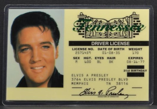 Elvis Presley licencia de conducir ID