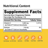 Tabletas vegetarianas American Health Ester-C – 24 horas de apoyo inmunológico, suave en el estómago, vitamina C no ácida, sin OMG, sin gluten, vegano, 500 mg, 225 unidades, 112 porciones
