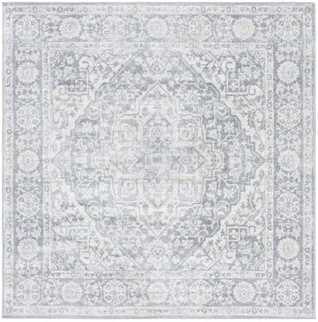 Alfombra cuadrada medallón desgastada para sala o dormitorio BNT832F