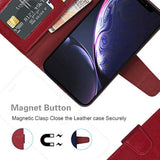 Arae - Funda tipo cartera para iPhone XR de piel sintética