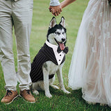 DISFRAZ estilo esmoquin Dog Tuxedo Dog Suit and Bandana Set, Dogs Tuxedo Wedding Party Suit, Dog Prince Wedding Bow Tie Shirt Formal Dog Weeding Attire for Large and Medium Dogs Golden Retriever Samo Bulldogs