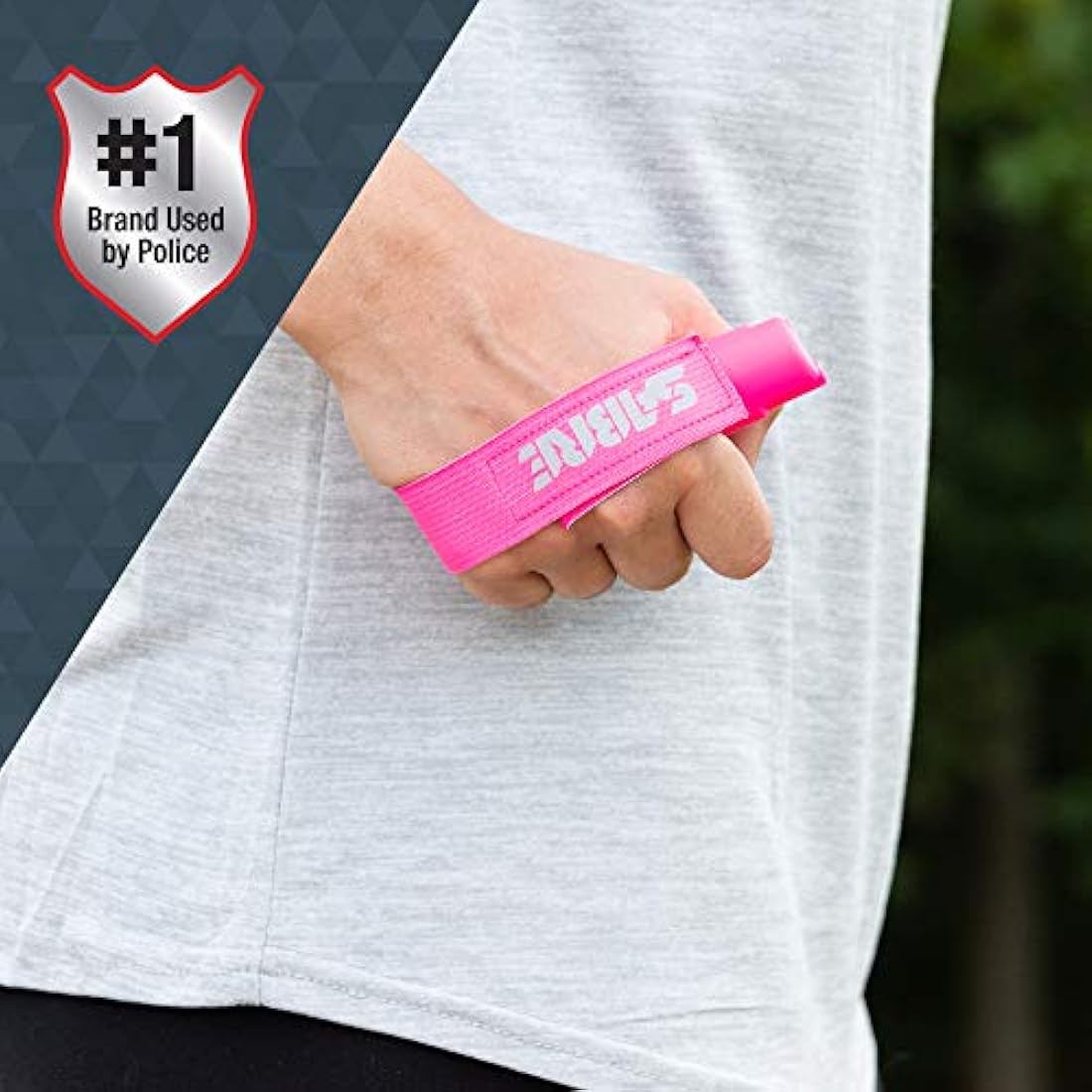 SABRE Red Runner Pepper Gel - Fuerza de policía con correa de mano ajustable (calor máximo con 35 quemaduras) - Viene con alarma personal opcional con clip y luz LED (120dB Alarma de hasta 600', 607.0 ft de distancia)