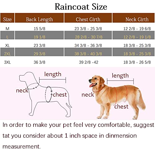 NACOCO - Impermeable ajustable para perros, poncho a prueba de agua, ropa ligera para lluvia con capucha y tira reflejante, m, Azul lago