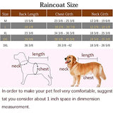 NACOCO - Impermeable ajustable para perros, poncho a prueba de agua, ropa ligera para lluvia con capucha y tira reflejante, m, Gris (Camo Gray)