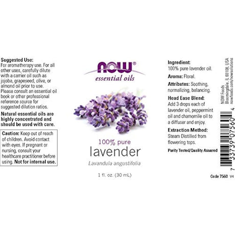 Aceite de lavanda Now Foods, ANO-1038, 1 Ounce, Verde claro
