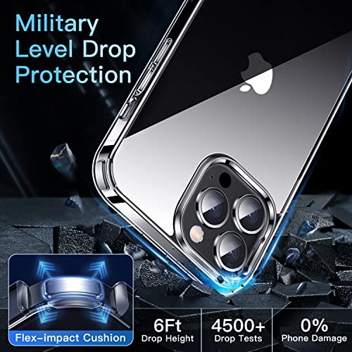 CASEKOO Funda transparente diseñada para iPhone 13 Pro, [no amarillea] [Protección militar contra caídas] Funda protectora a prueba de golpes de 6.1 pulgadas 2021 (transparente)