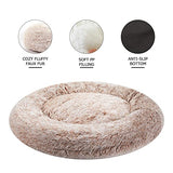 Bedfolks - Cama calmante para perros y gatos | Cama redonda de felpa esponjosa para perros pequeños, medianos y grandes, lavable a máquina