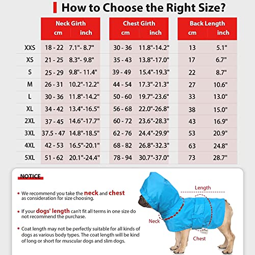 LeerKing Poncho impermeable para perros con forro de algodón, agujero para correa, chaqueta impermeable con capucha, 10 tamaños para perros pequeños, medianos y grandes, amarillo, XXS