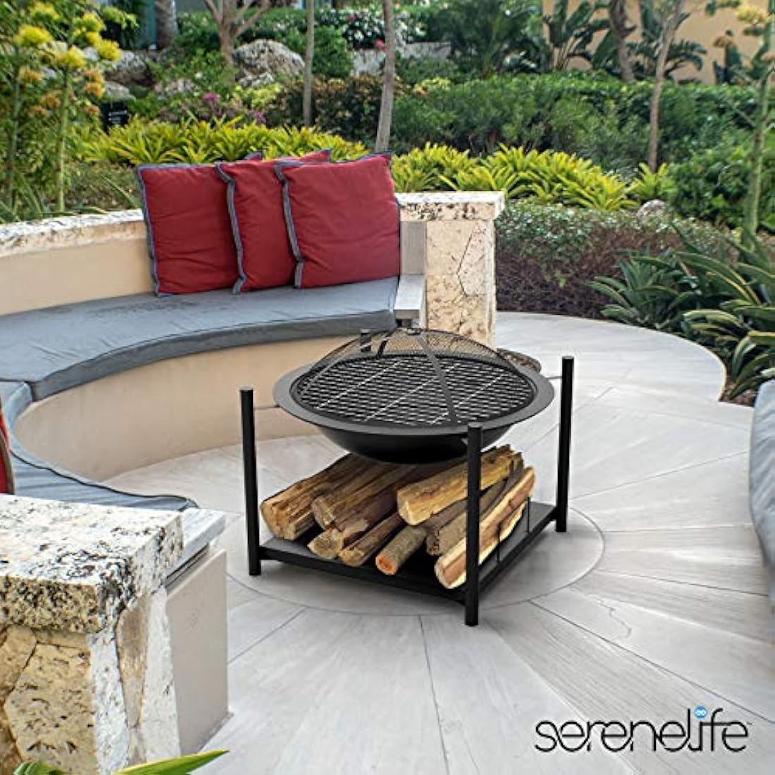 Fogata de madera para exteriores SERENELIFE SLCARFP54