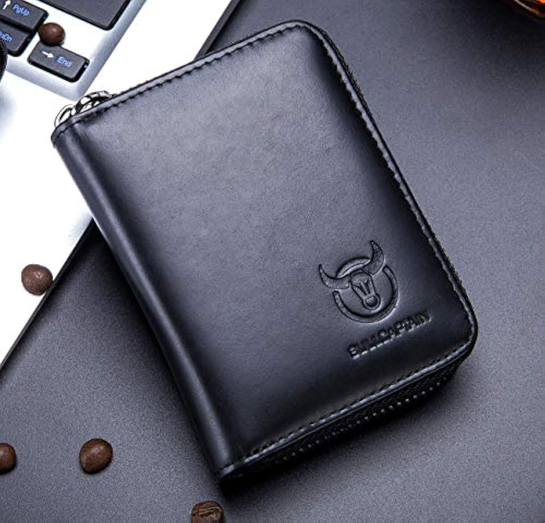 Funda de piel auténtica para con cremallera para hombre