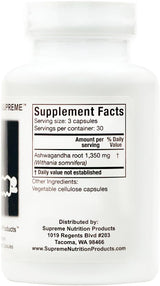 Supreme Nutri Aswagandha 90 Cápsulas Vegetarian
