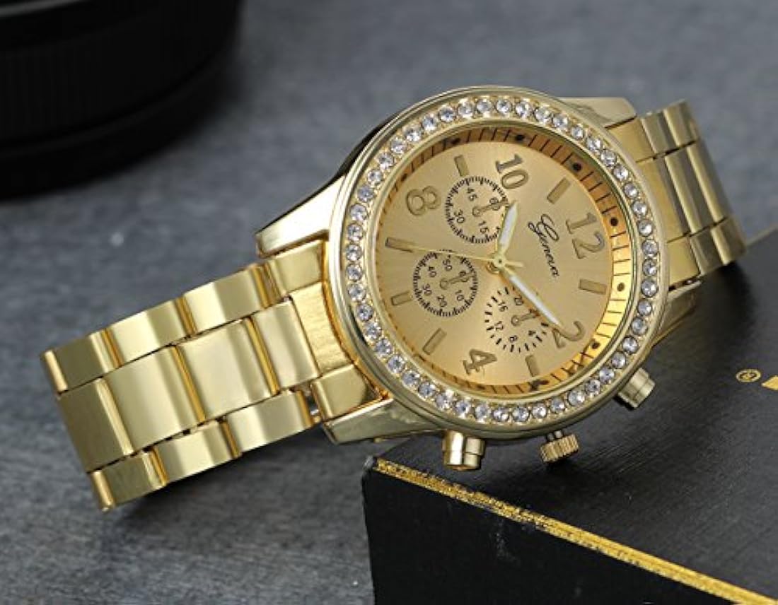 Reloj de pulsera para hombre y mujer, acero inoxidable