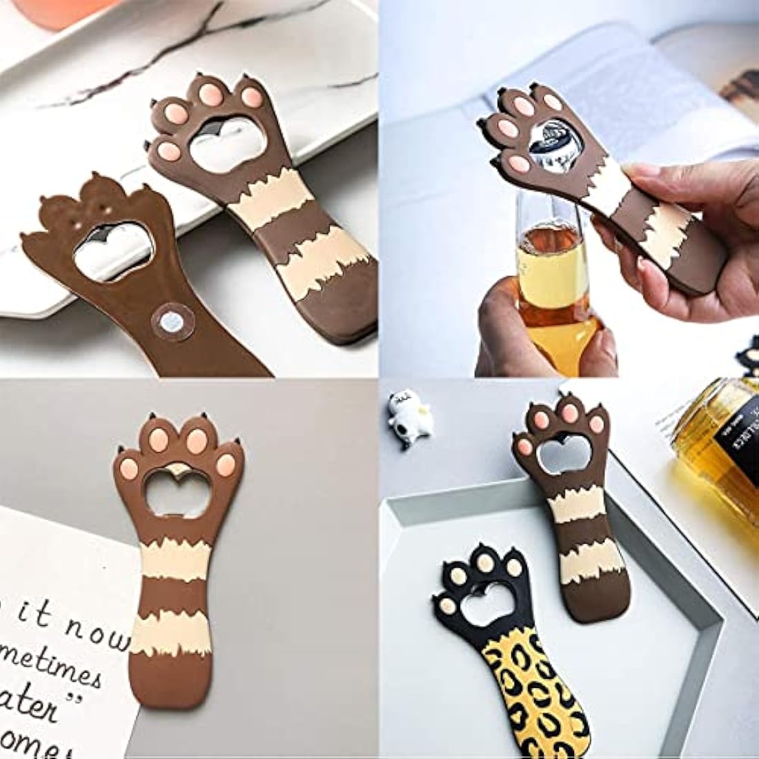 Bonito imán abrebotellas con forma de pata de gato