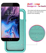 Diverbox Funda para iPhone 8 Plus, iPhone 7 Plus [a prueba de golpes] [a prueba de gotas] [a prueba de polvo], funda protectora resistente para Apple iPhone 8 Plus y 7 Plus (verde azulado)