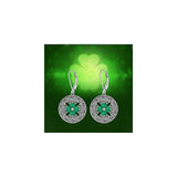 Aretes de trébol del día de San Patricio para mujer