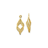 Aretes colgantes de  oro amarillo para mujeres